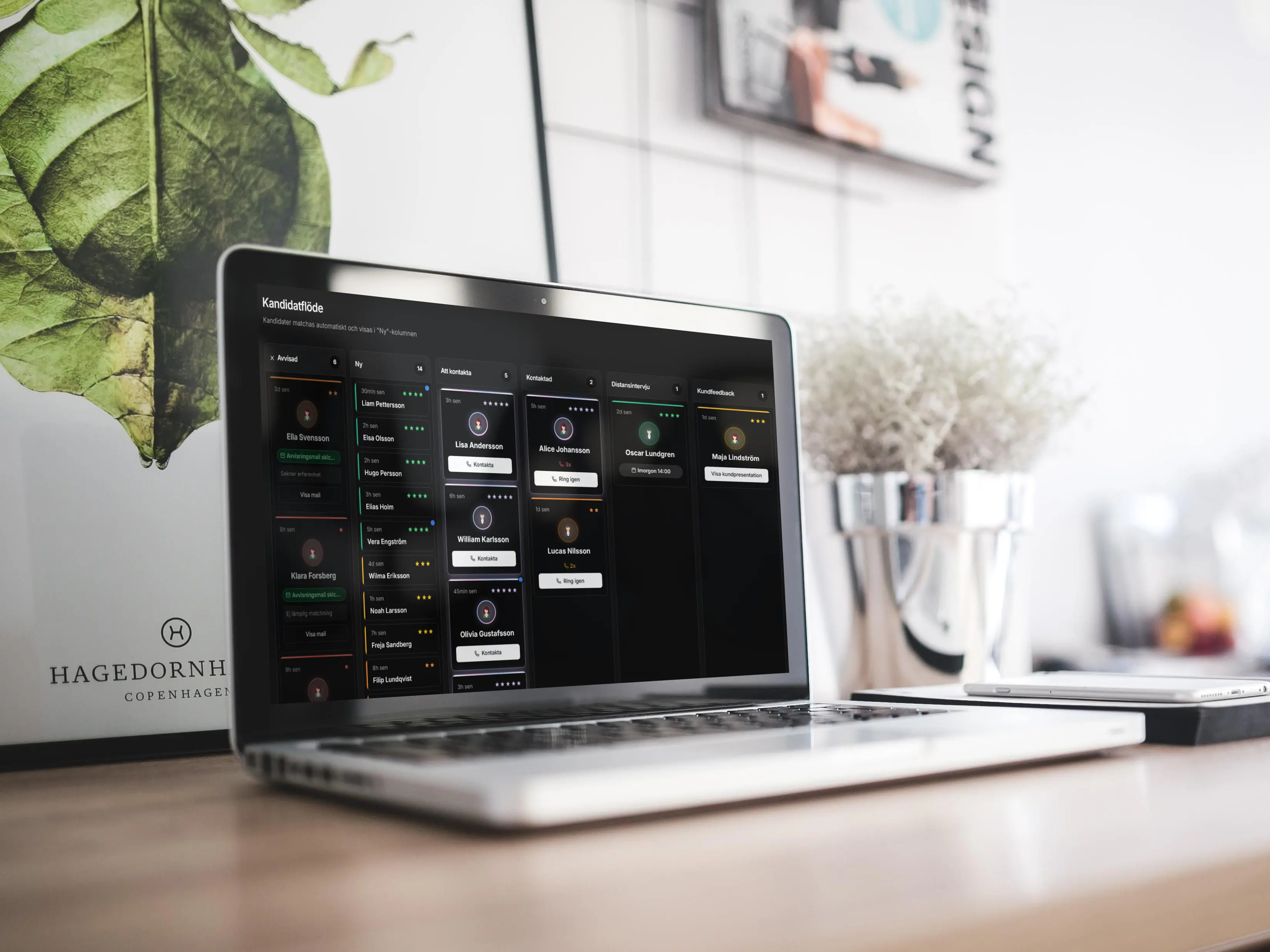 Elivro kandidatöversikt på MacBook - matchning som bygger relationer